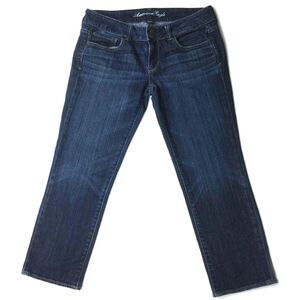 American Eagle Womens Jeans Size 6 Blue Cropped Artist Style Stretch